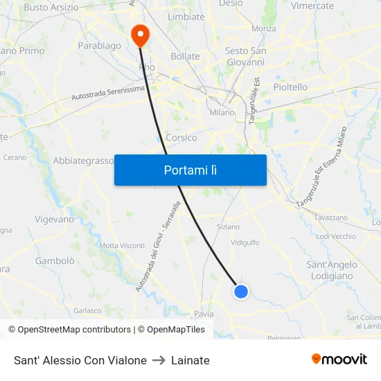 Sant' Alessio Con Vialone to Lainate map