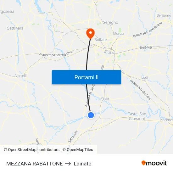 MEZZANA RABATTONE to Lainate map
