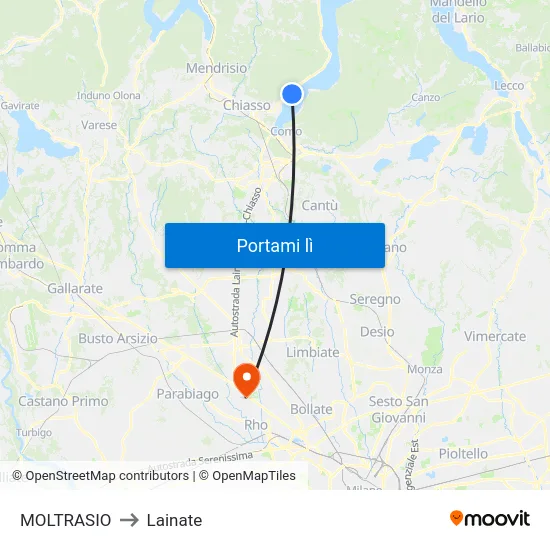 MOLTRASIO to Lainate map