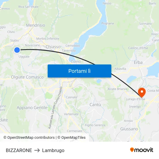 BIZZARONE to Lambrugo map