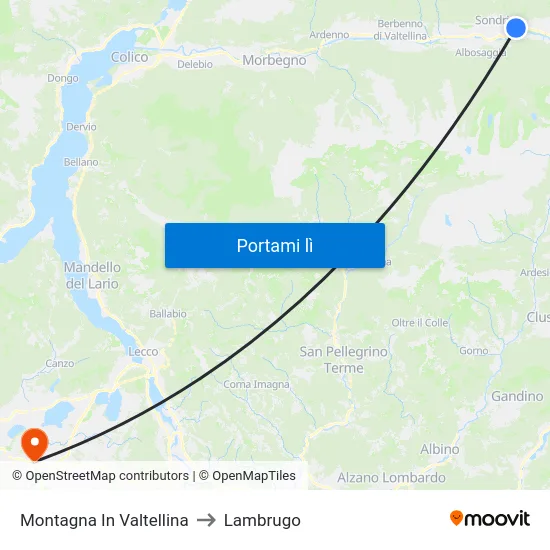 Montagna In Valtellina to Lambrugo map