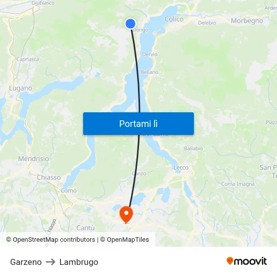 Garzeno to Lambrugo map