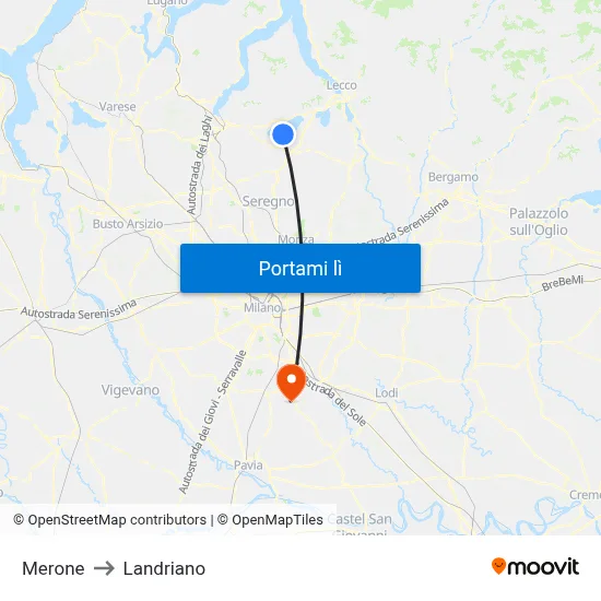 Merone to Landriano map