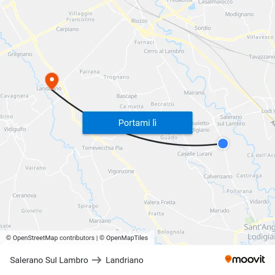 Salerano Sul Lambro to Landriano map