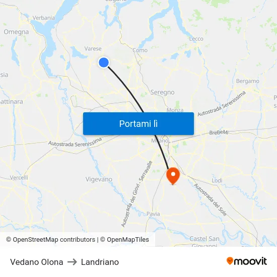 Vedano Olona to Landriano map