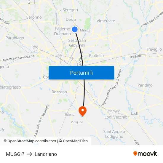MUGGI? to Landriano map