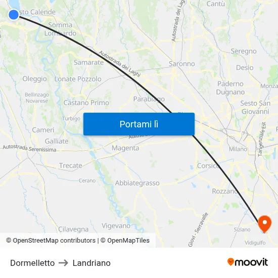 Dormelletto to Landriano map