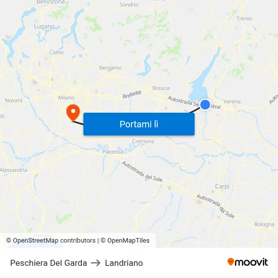 Peschiera Del Garda to Landriano map