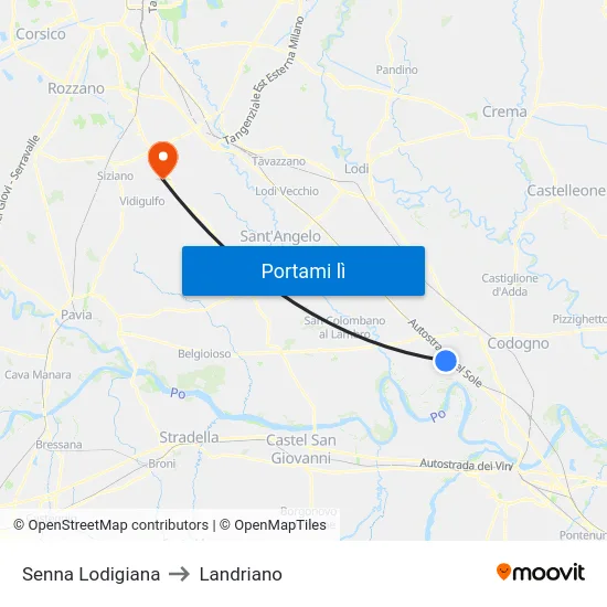 Senna Lodigiana to Landriano map