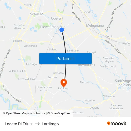 Locate Di Triulzi to Lardirago map
