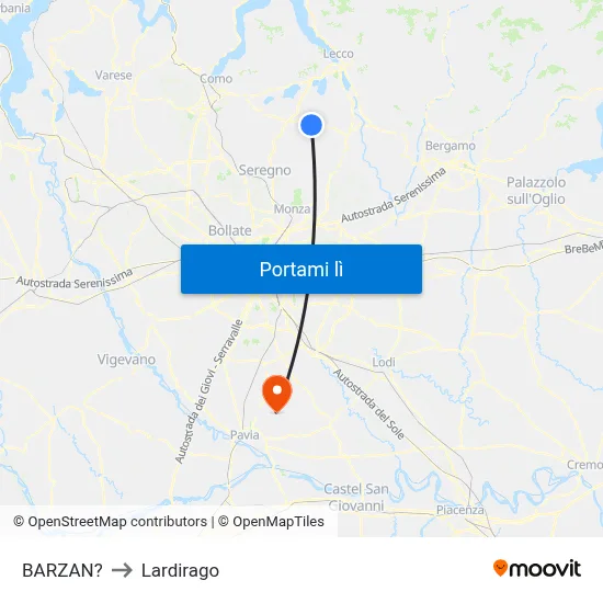 BARZAN? to Lardirago map