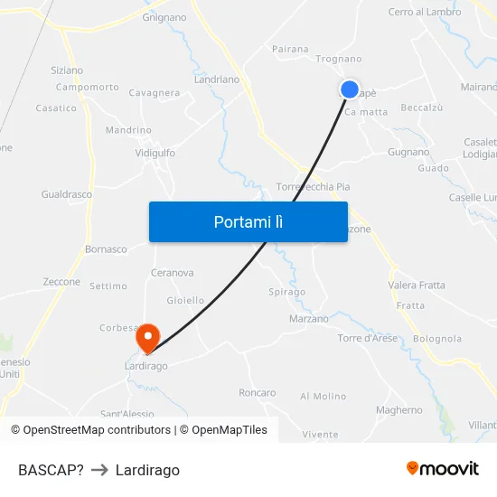 BASCAP? to Lardirago map