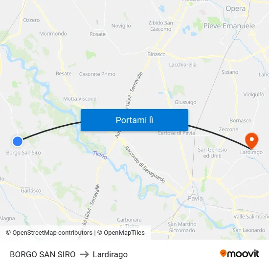 BORGO SAN SIRO to Lardirago map