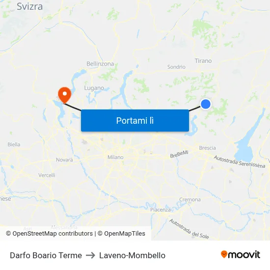 Darfo Boario Terme to Laveno-Mombello map