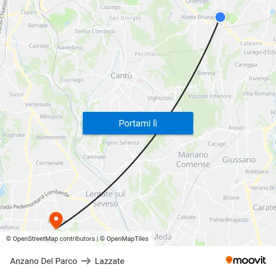Anzano Del Parco to Lazzate map