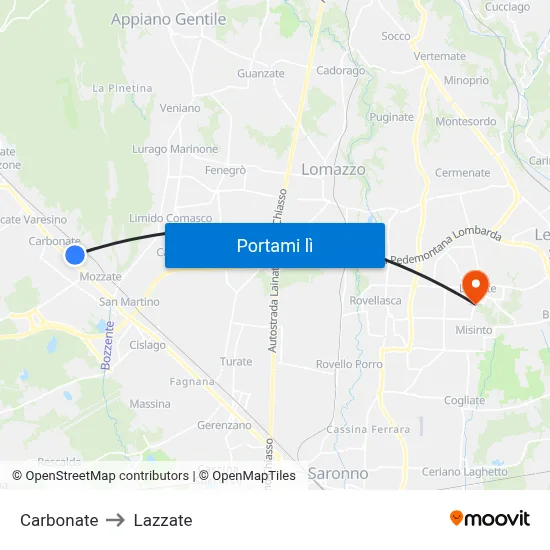 Carbonate to Lazzate map