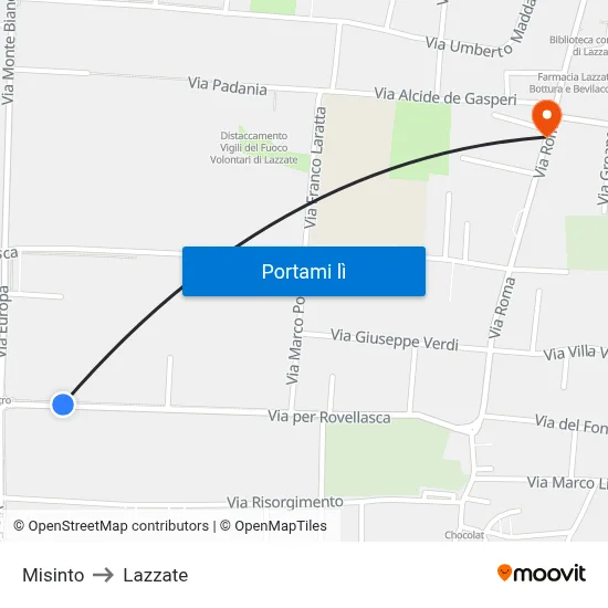 Misinto to Lazzate map