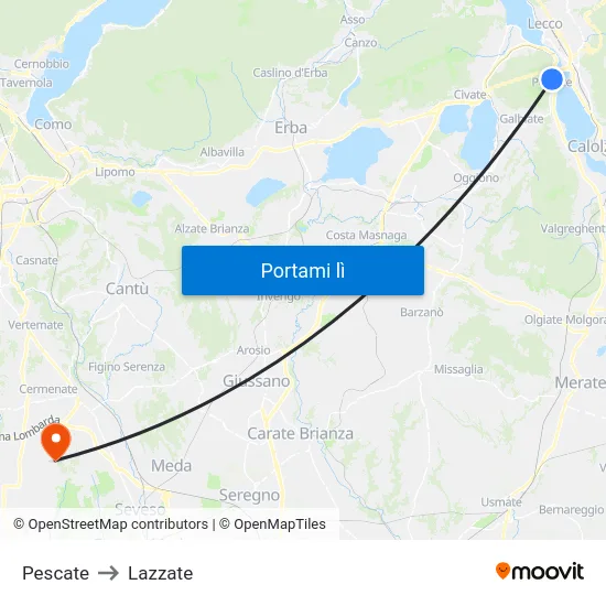 Pescate to Lazzate map