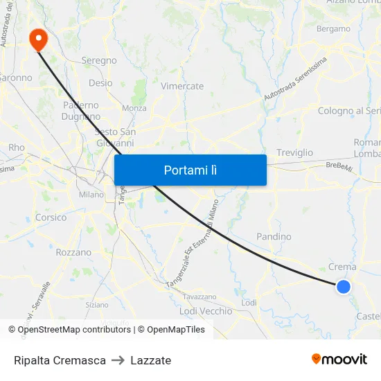 Ripalta Cremasca to Lazzate map