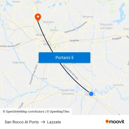 San Rocco Al Porto to Lazzate map