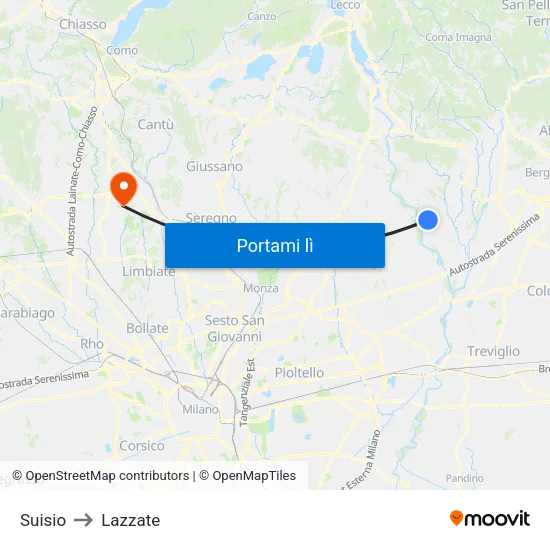 Suisio to Lazzate map