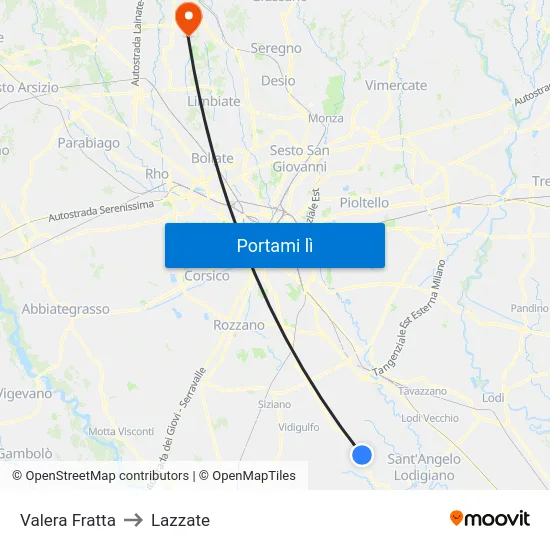 Valera Fratta to Lazzate map