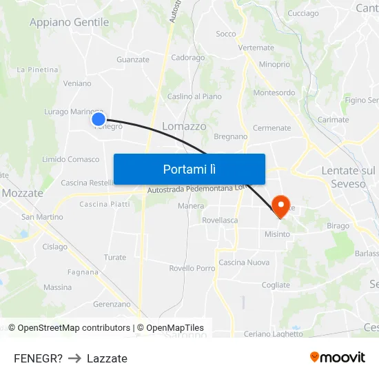 FENEGR? to Lazzate map