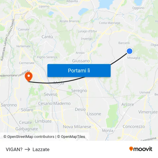 VIGAN? to Lazzate map