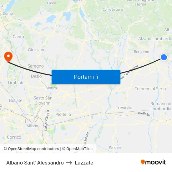 Albano Sant' Alessandro to Lazzate map
