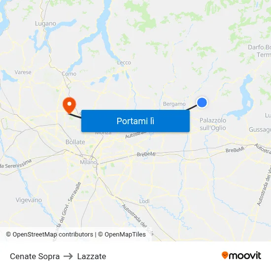 Cenate Sopra to Lazzate map