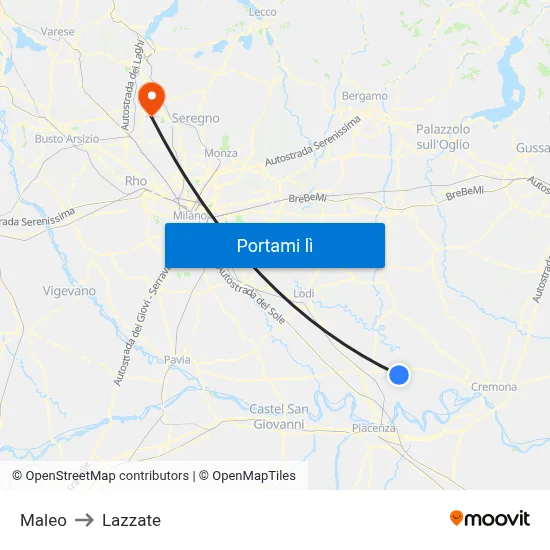 Maleo to Lazzate map