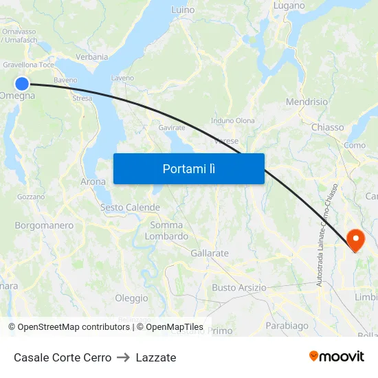 Casale Corte Cerro to Lazzate map