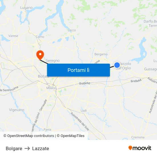 Bolgare to Lazzate map