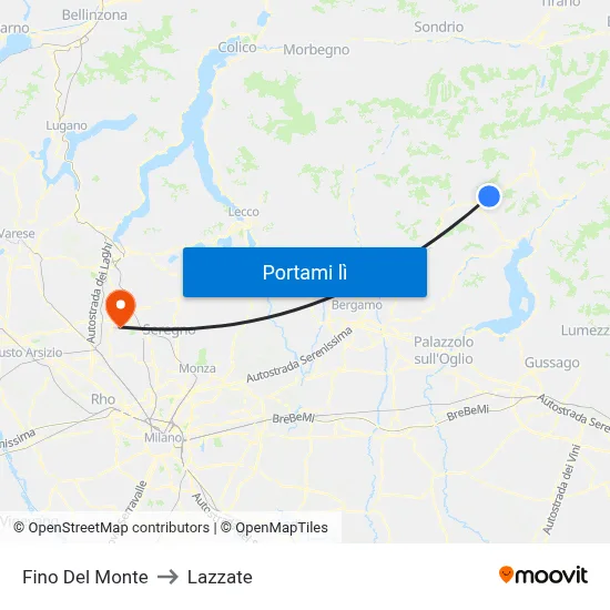 Fino Del Monte to Lazzate map