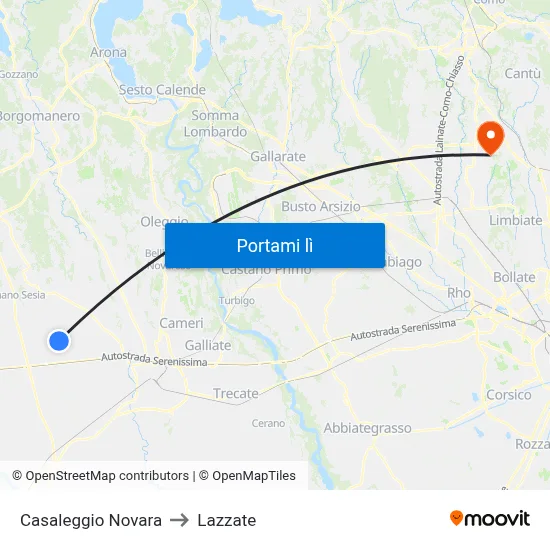 Casaleggio Novara to Lazzate map
