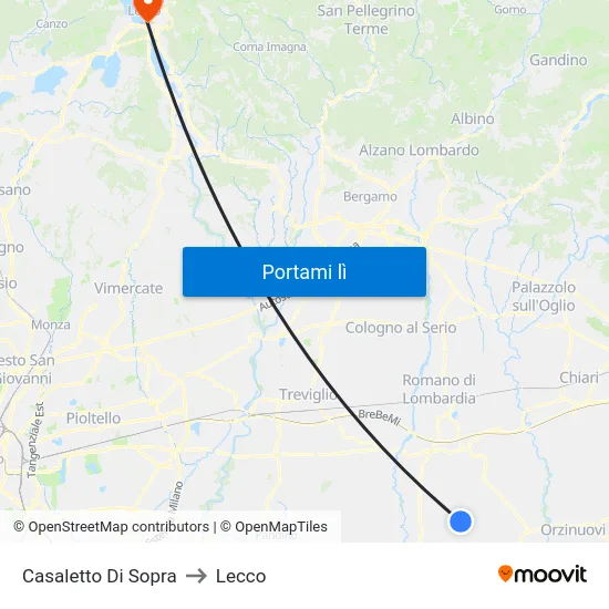 Casaletto Di Sopra to Lecco map