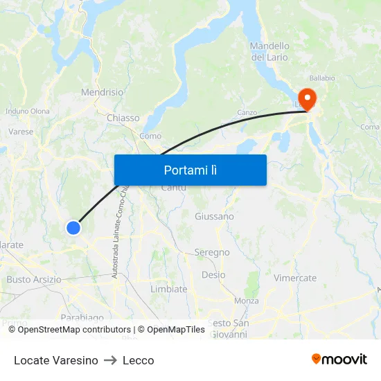 Locate Varesino to Lecco map