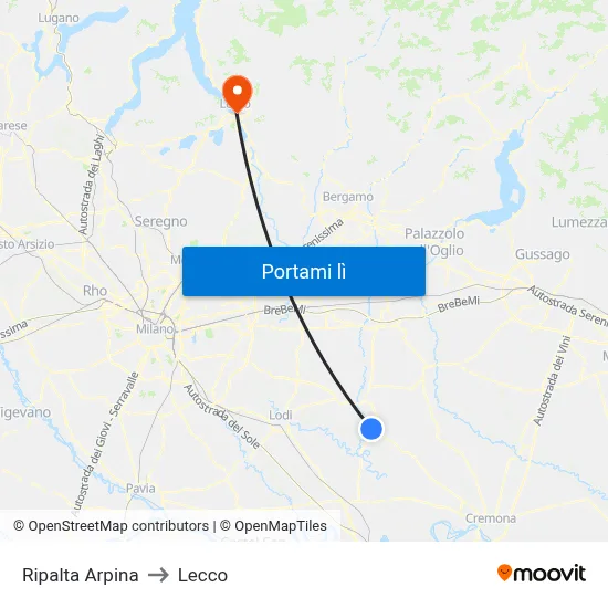 Ripalta Arpina to Lecco map