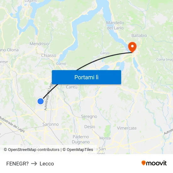 FENEGR? to Lecco map