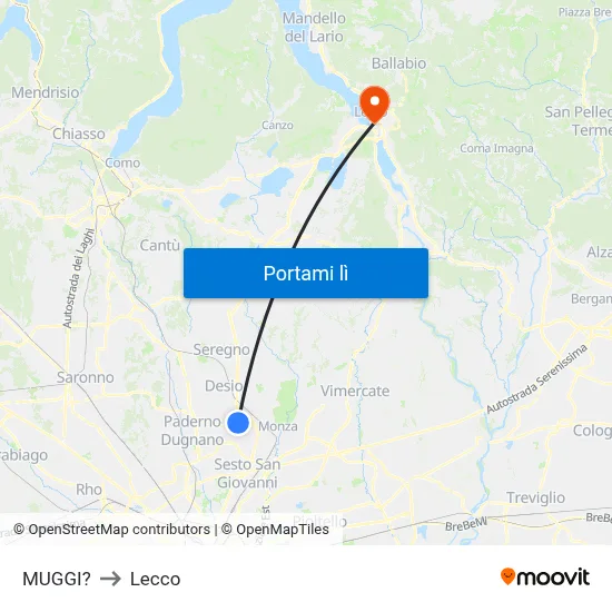 MUGGI? to Lecco map