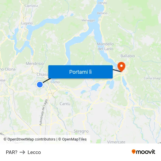 PAR? to Lecco map