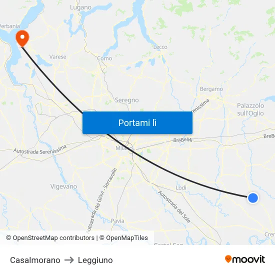 Casalmorano to Leggiuno map