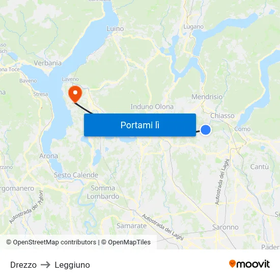 Drezzo to Leggiuno map