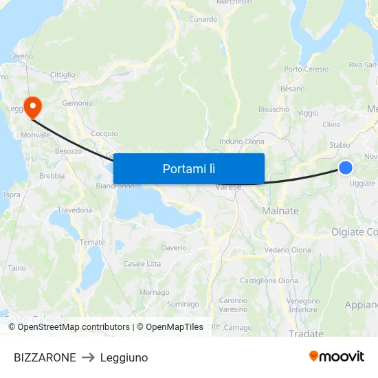 BIZZARONE to Leggiuno map