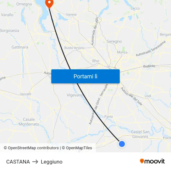 CASTANA to Leggiuno map