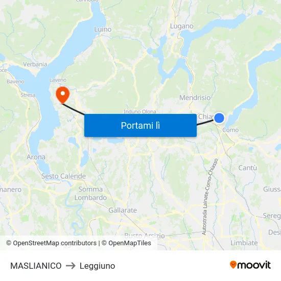 MASLIANICO to Leggiuno map