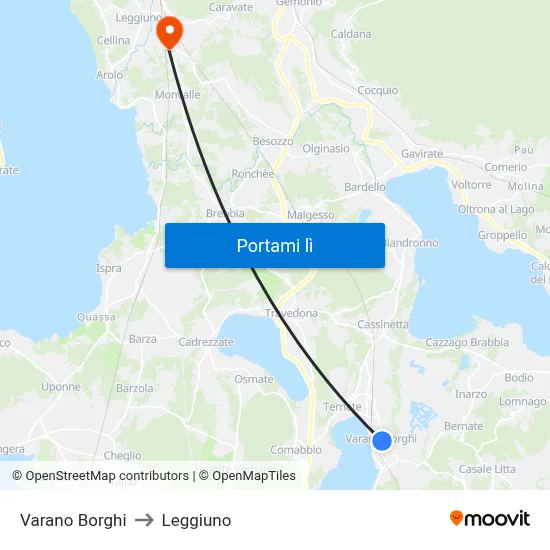 Varano Borghi to Leggiuno map
