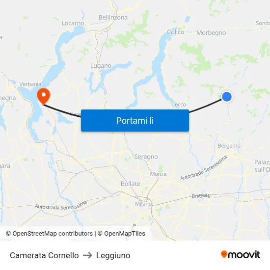 Camerata Cornello to Leggiuno map