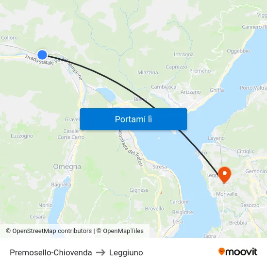 Premosello-Chiovenda to Leggiuno map