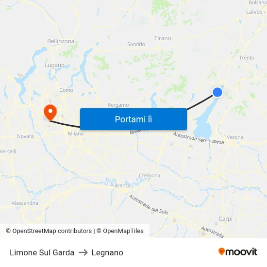Limone Sul Garda to Legnano map